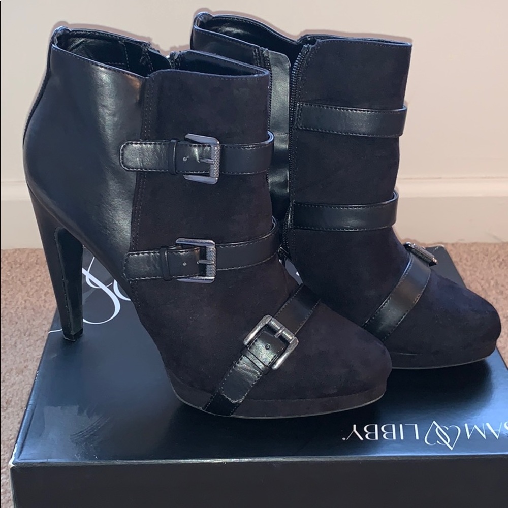Black buckled boots-SOLD